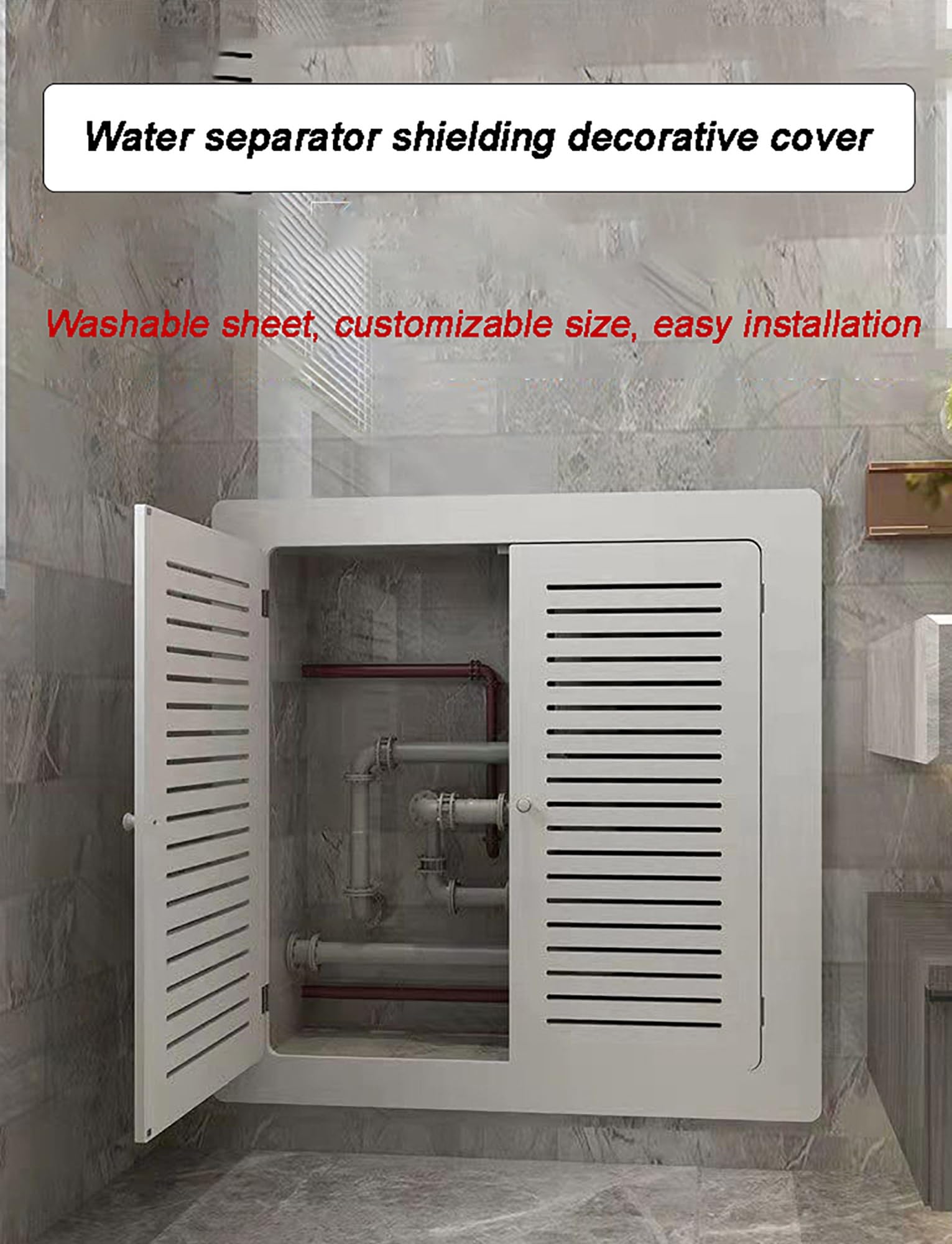 PVC-Revisionsplatte - PVC-Abdeckplatte for versenkte Rohrleitungen, for Trockenbauöffnungen, Sanitär- und Elektroinstallationen(27.5x19.7in/70x50cm)