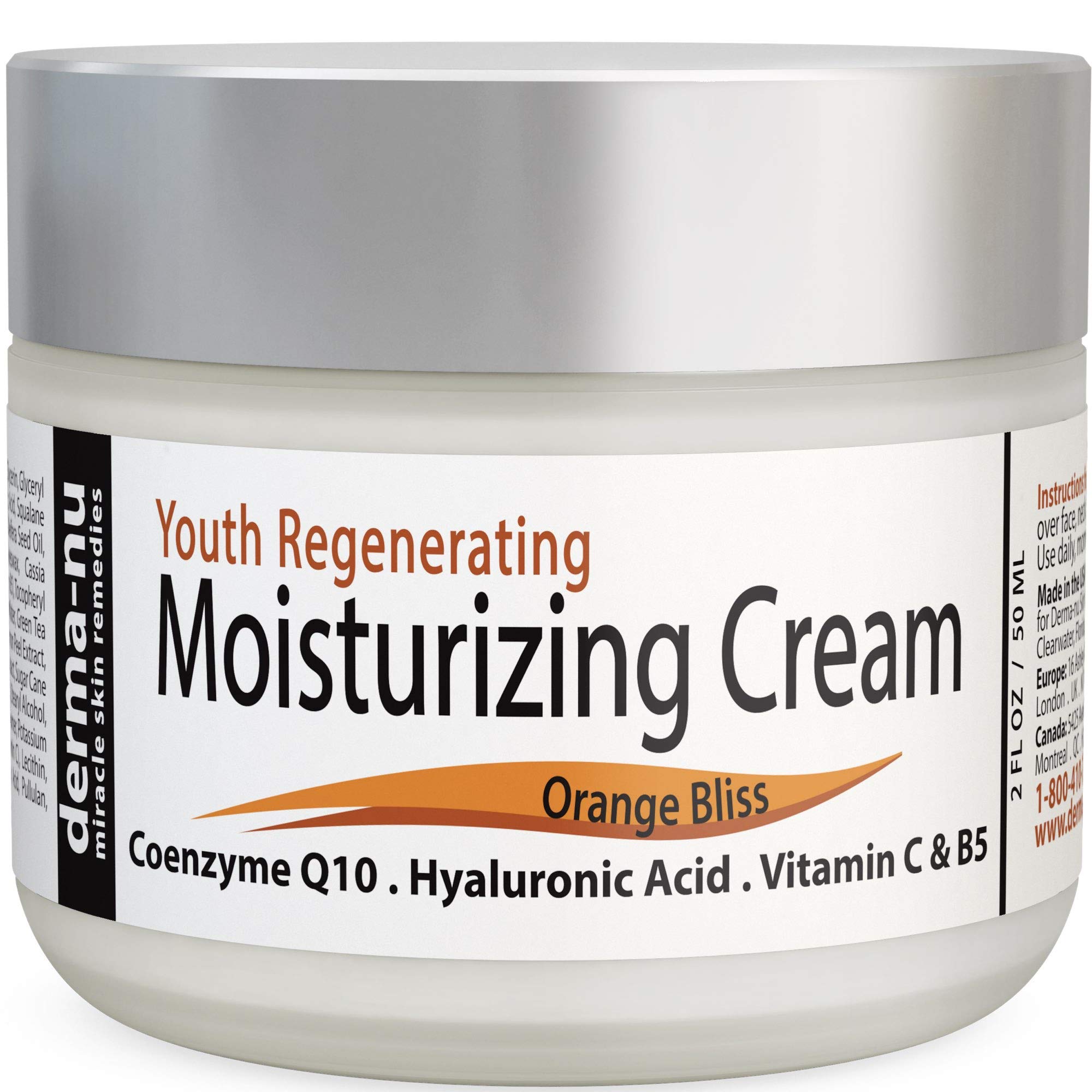 Anti-Aging Face Cream for Wrinkles with Collagen Boosting Peptides, Hyaluronic Acid, CoQ10, Organic Aloe, Coconut Oil, MSM, Vitamin C and B5 - Facial Moisturizer Repairs, Protects and Hydrates Skin