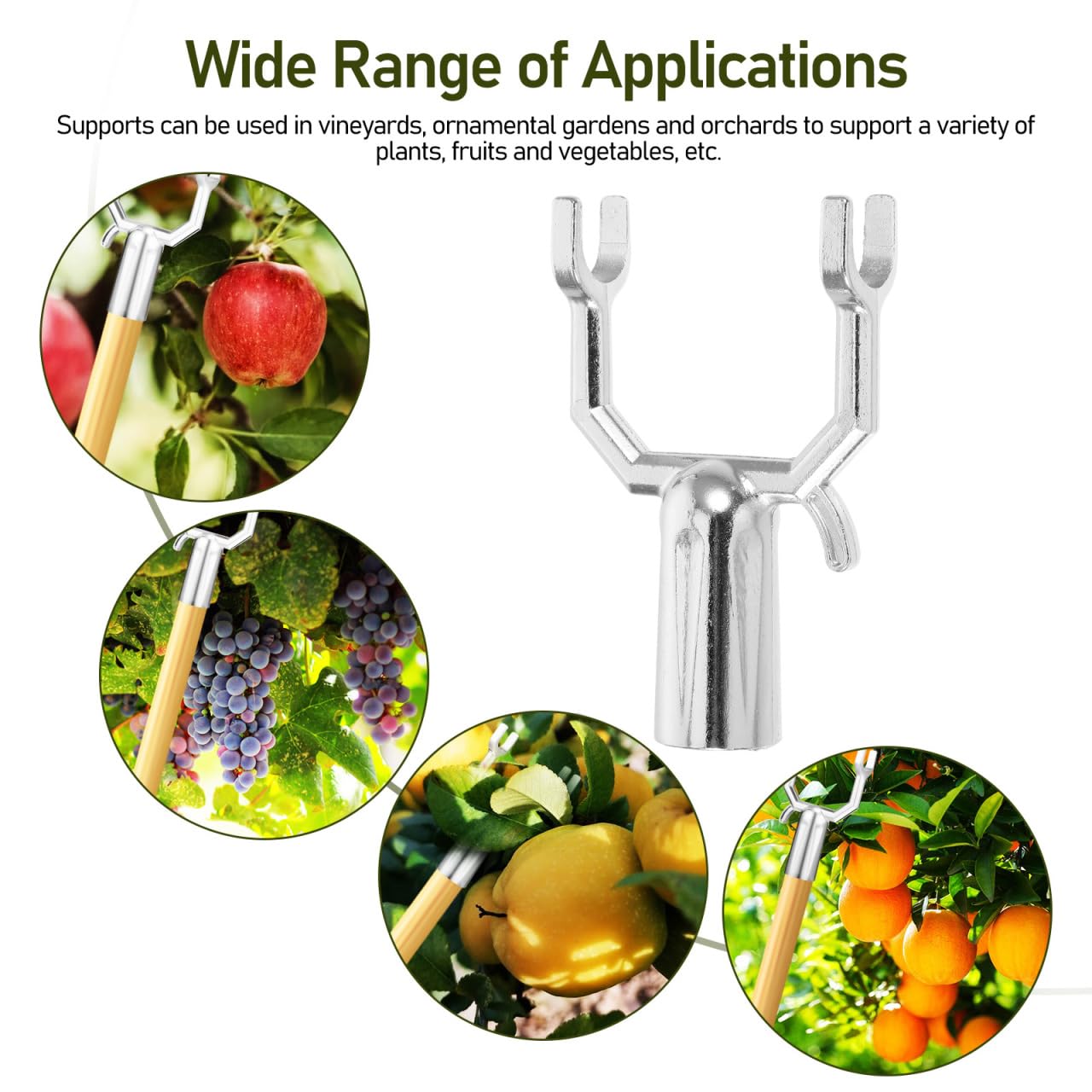 Housoutil Fourche De Support pour Arbres Fruitiers Métallique Réutilisable 10.00X6.00X1.90Cm Support Stable pour Jardin Verger Potager Lot de 10 Têtes De Fourche