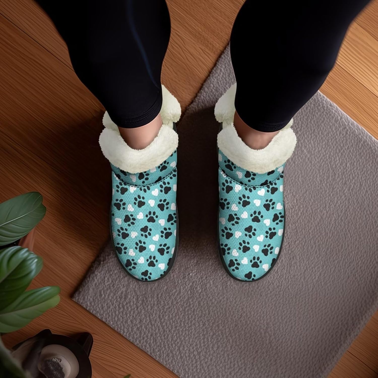 Women's Snow Boots Outdoor Indoor Warm Ankle Booties Flat Non-slip Winter Snow Hiking Boot Size6-13.5