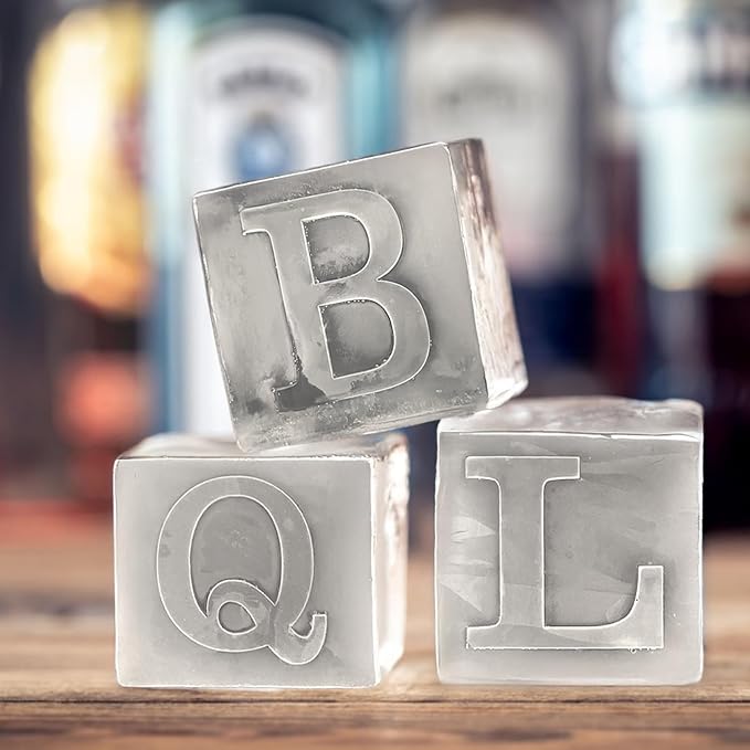 Molde de cubos de hielo monogramado con tapa 2 pulg. miniatura 5