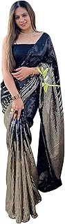 AKHILAM Women's Georgette Embellished Saree With Unstitched Blouse Piece(BITTI555_JR_Parent) Price In India