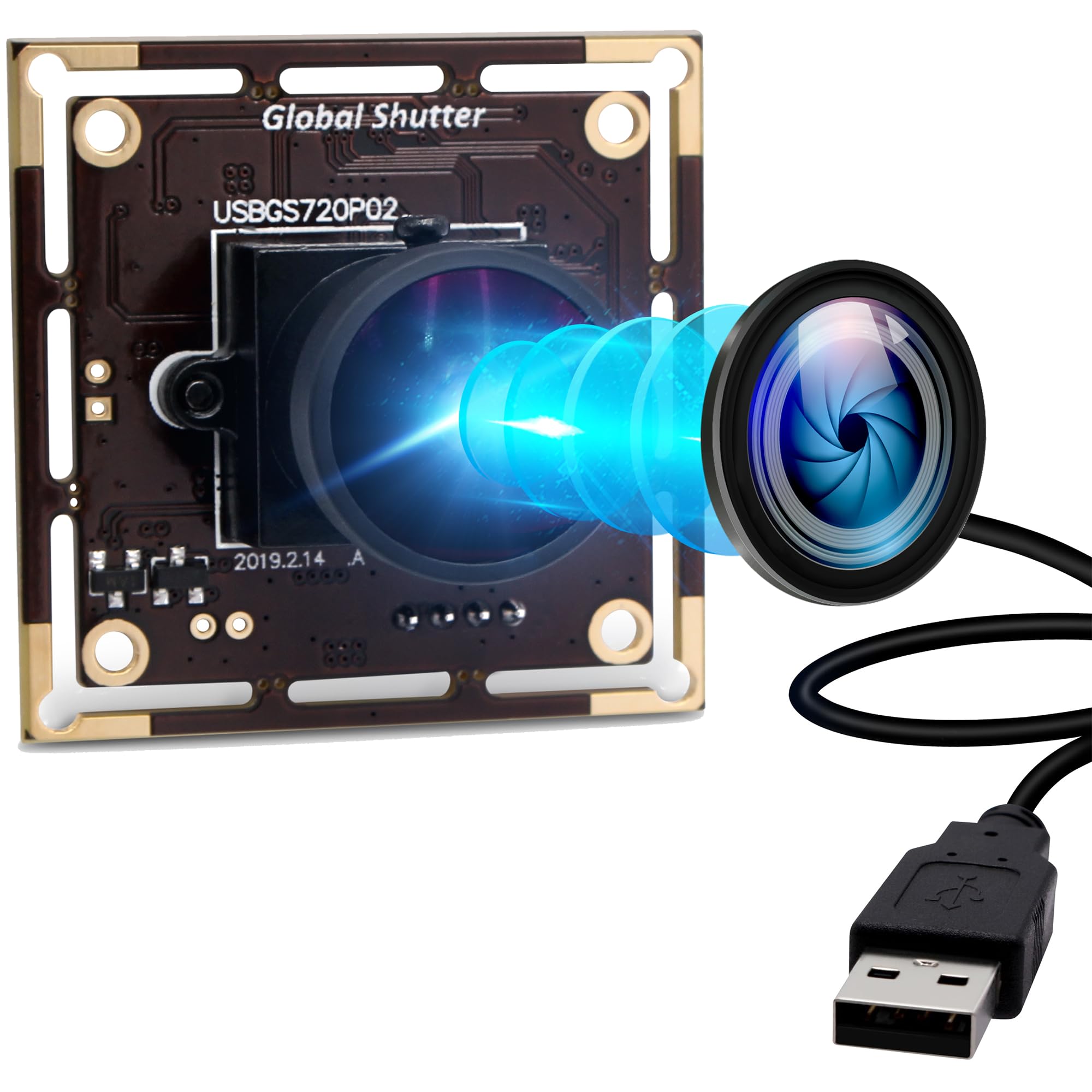 Amazon.co.jp: ELP 720P 60fps グローバルシャッター USB カメラ