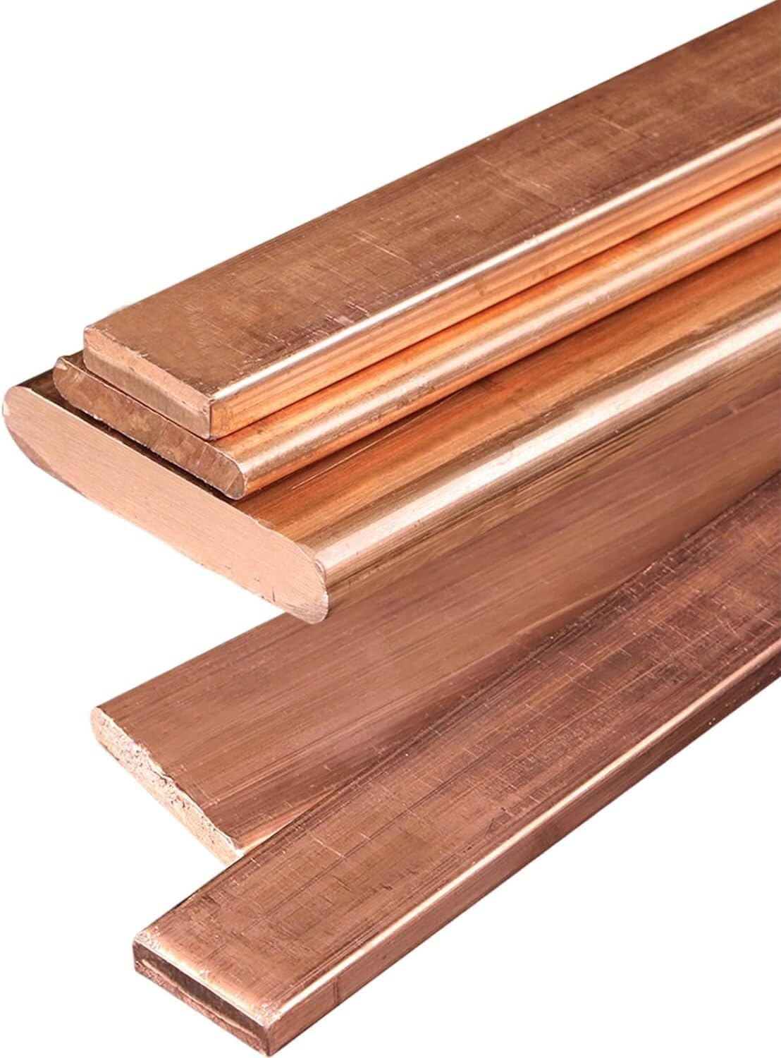 Feuille de cuivre pur plate de 10x25x200 mm pour vos travaux d'électricité