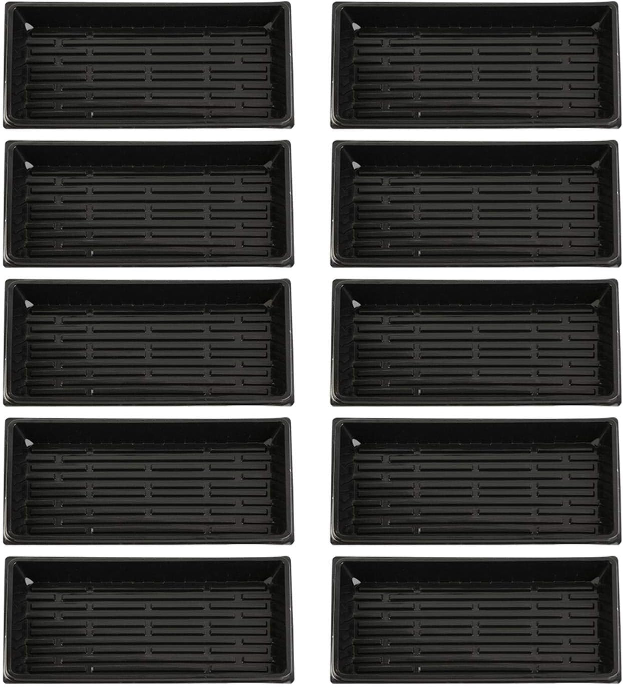 5/10 bandejas de cultivo de jardín, sin agujeros de drenaje, de plástico, sin agujeros, para brotes de hierba de trigo Microgreens; para plantar, jardinería de interior, tierra o hidropónica.