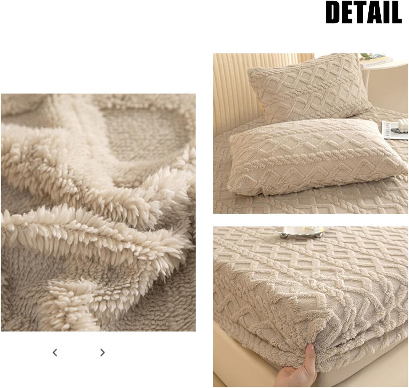 Velvet Thicken Fitted Sheet Queen Size Winter Mattress Protector Warm Mattress Pad Cover Soft Bed Cover 12'' Deep Pocket Mattress Topper Bedroom Machine Washable,Purple,Pillowcase*2