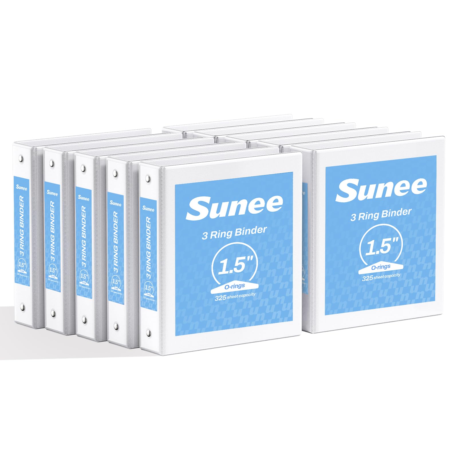 Photo 1 of SUNEE 3 Ring Binders 1.5 Inch 10 Pack, Clear View Binders Three Ring PVC-Free (Fit 8.5x11 Inches) for School or Office Supplies, White