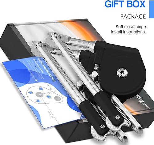 Miniatura 6 de Douper Tapa abierta de 105 grados con cierre suave, soporte de tapa para caja de juguetes y puertas con solapa de apertura superior (paquete de 1)