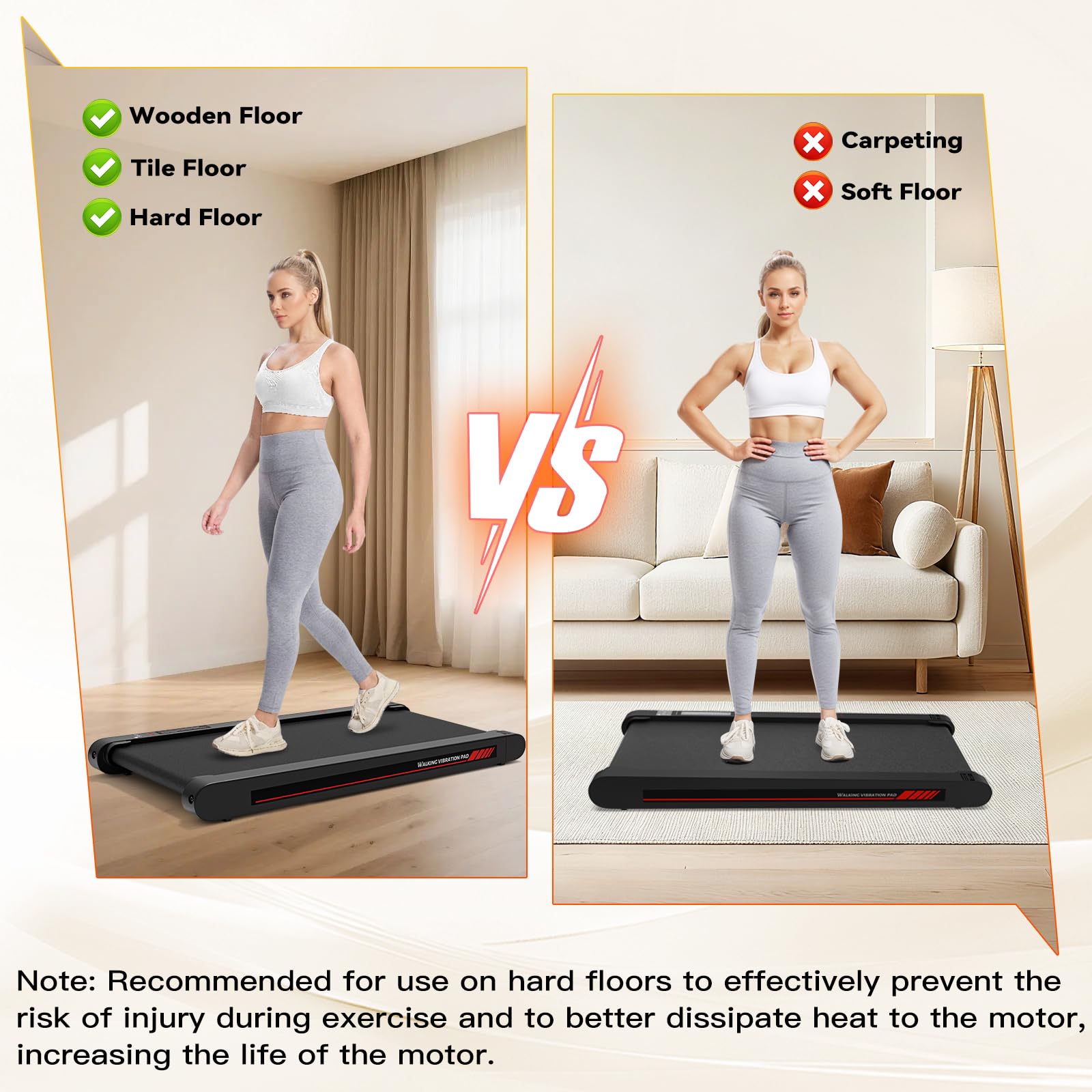 Freepi 3 in 1 Walking Vibration Pad,3.8 MPH Tapis Roulant with Remote Control and APP,2.5 HP Servo Motor Walking Treadmill Pad for Home and Office — view 8