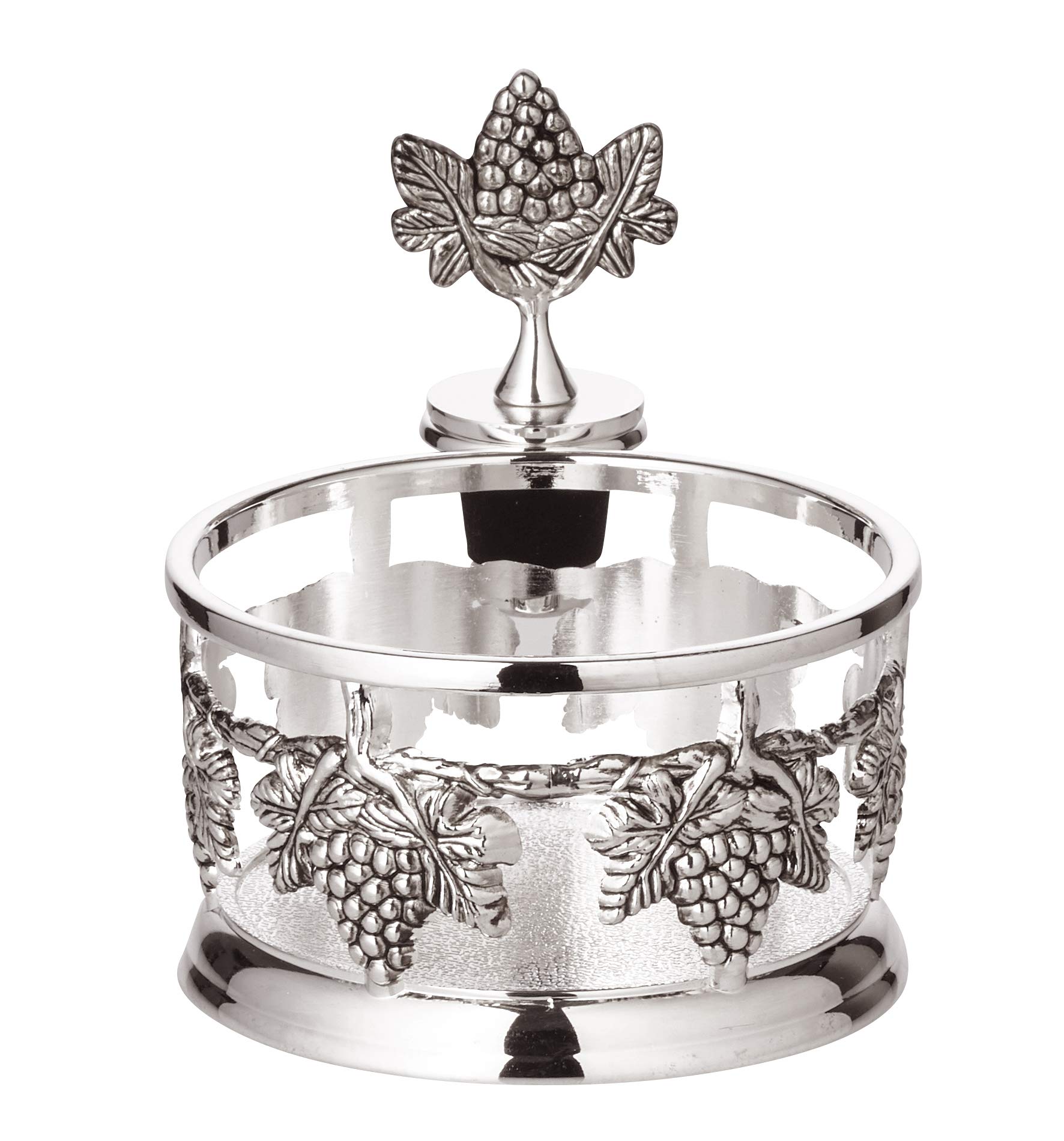 EDZARD présentoir à Bouteilles Raisins, avec Capuchon, Argent Noble, diamètre 9 cm, Hauteur 10 cm