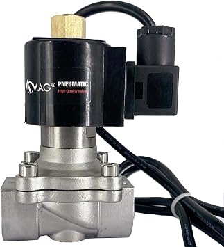 Normally Open Water Fountain Solenoid Valves, 3/4" NPT AC 110V Stainless Steel VITON Electric Underwater Solenoid Valve for Water, Air, Oil, Fuel