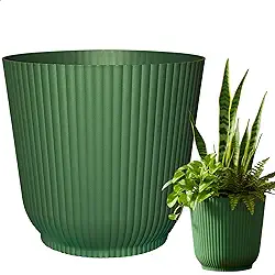 Cachepô Talin Oliva 2,5L 16cm x 15cm de Polipropileno Duro e Resistente, Compativel com Sistema Autoirrigável - Vaso Decorativo Elegante para Plantas - Top Garden