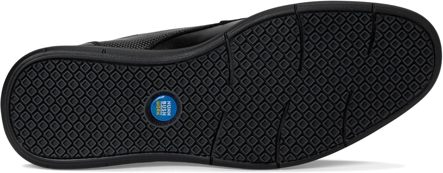 Nunn Bush Chase Slip Resistant Work Plain Toe Oxford for Restaurant, Food Service & Hospitality