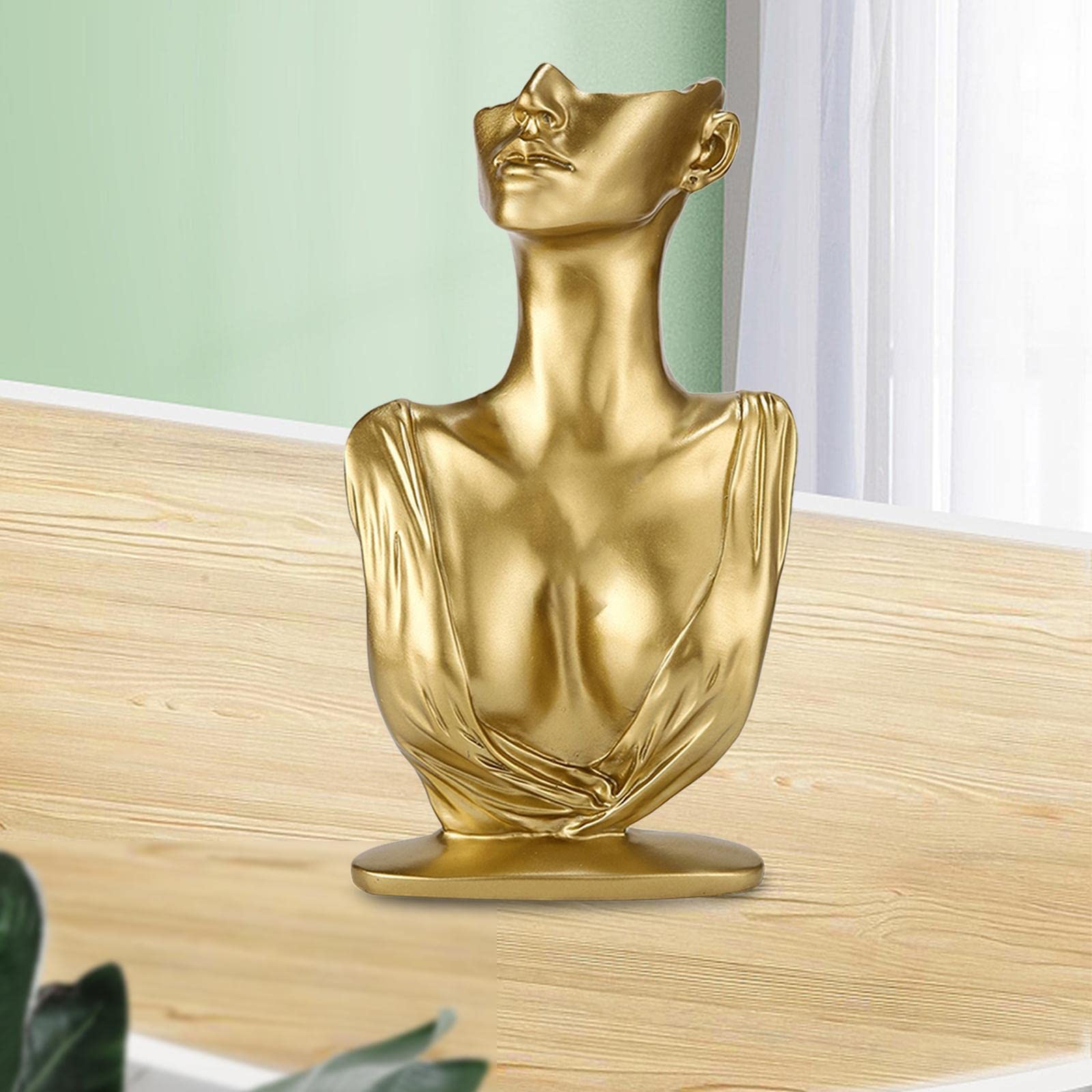 Colaxi Resin Jewelry Display Stand Creative Head Bust Stand, Holder Organizer Decorative Storage Elegant for Woman Home Shop Shows