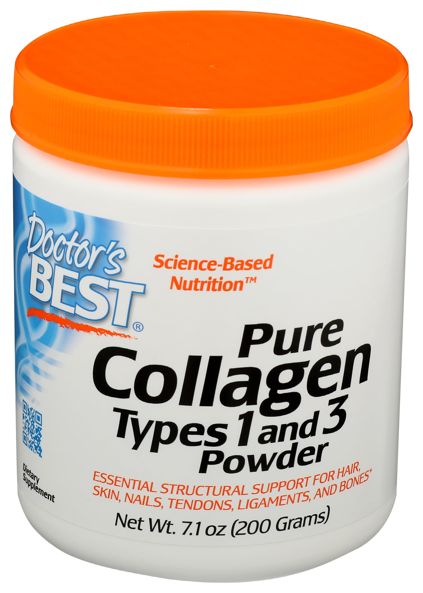 Doctor's Best Pure Collagen Types 1 & 3, Promotes Healthy Skin Hair & Nails – Bone & Joint Support, 7.1 Ounce (Pack of 1)