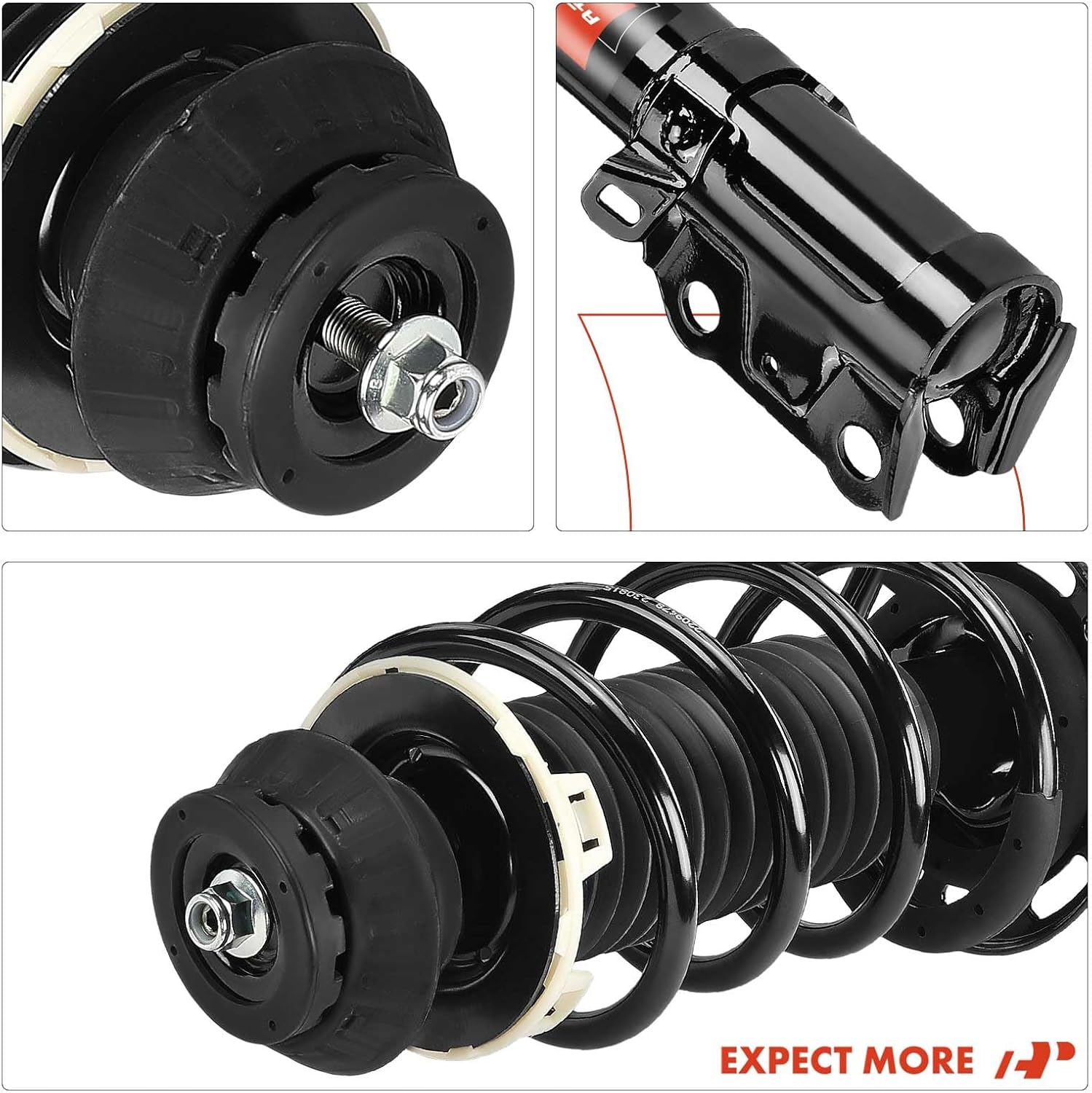 A-Premium Front Pair (2) Complete Strut and Coil Spring Assembly Compatible with Honda Fit 2007 2008, Driver and Passenger Side