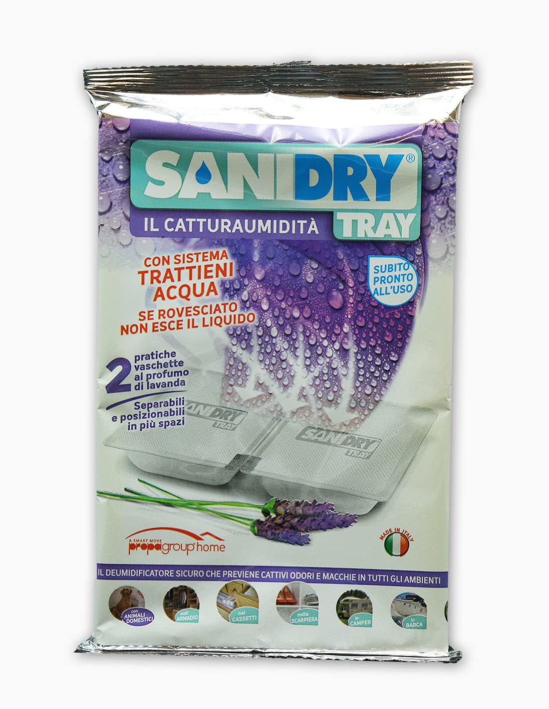 Essiccanti per la casa Sanidry Tray Lavanda - Confezione da 5 unità