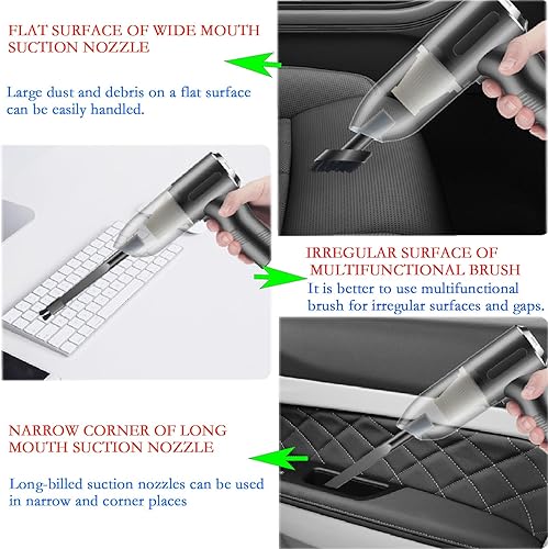 Miniatura 3 de La mini aspiradora de coche 3 en 1 tiene una súper succión de 10000 PA y 120 W de alta potencia. Aspiradora portátil de mano se puede utilizar para