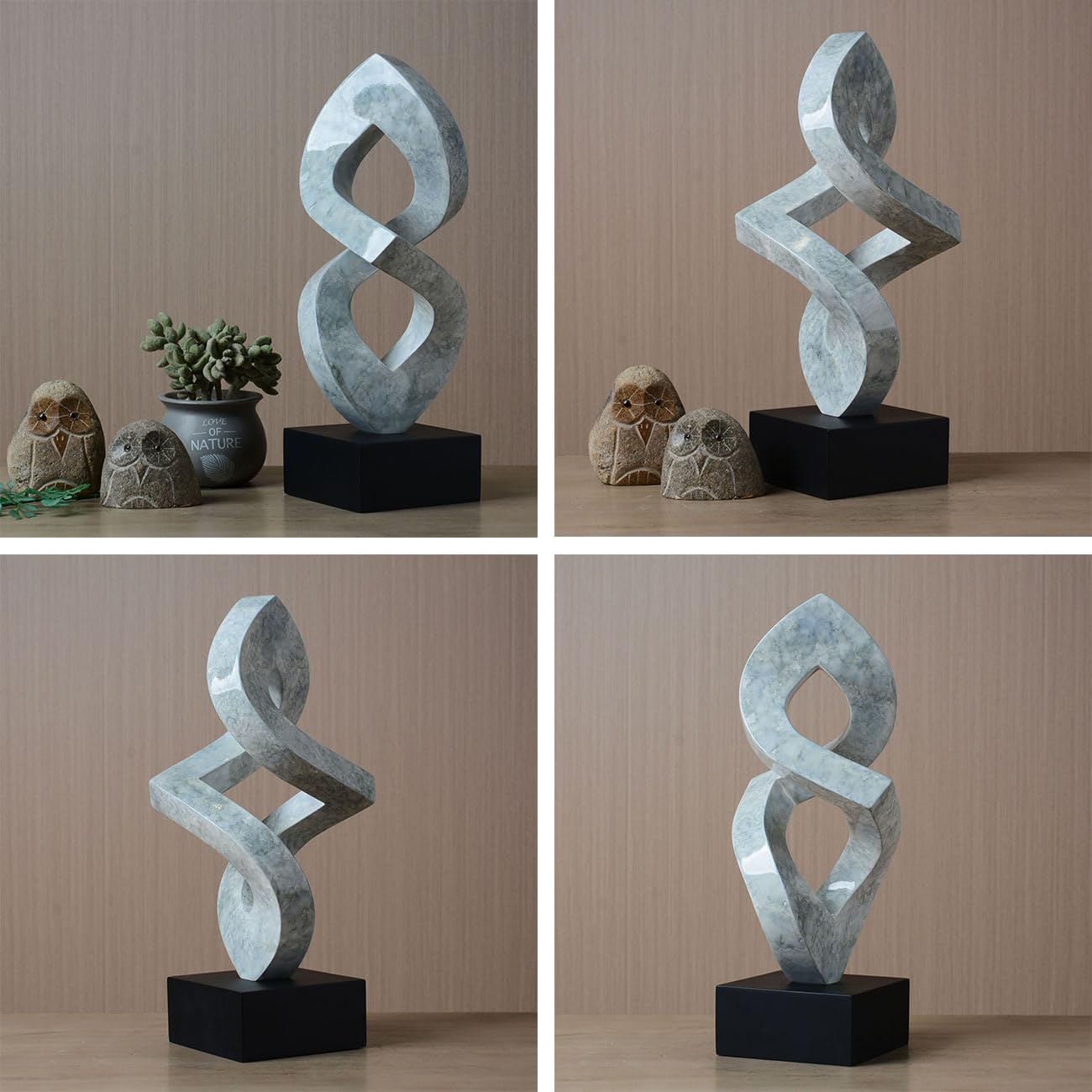 Moderne Kunst Skulptur Abstrakte Deko Figur Statue Wohn Geschenk Arts für Schlafzimmer Regal Esszimmer Polyresin 37cm