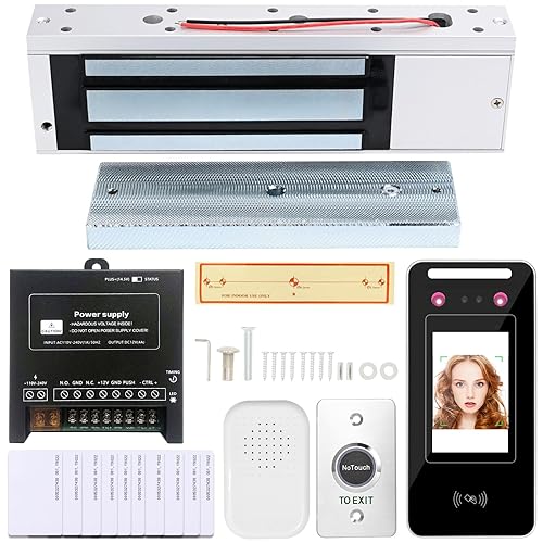 Access Control System Kit with Facial Recognition, 1200lbs Magnetic Lock,
