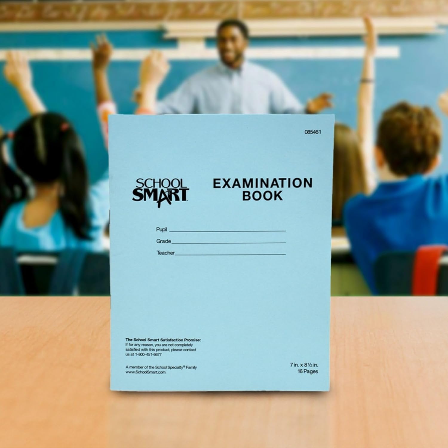 School Smart Examination Blue Book with 16 Pages, 7 x 8-1/2 Inches, Pack of 50 Books - 085461
