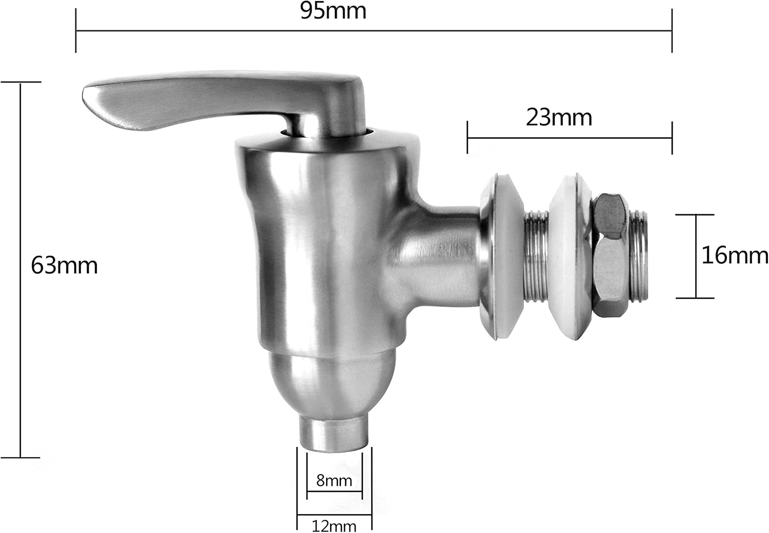 Beverage Dispenser Replacement Spigot,Brushed Stainless Steel and Ceramic Valve, Water Dispenser Replacement Faucet, fits Berkey and other Gravity Filter systems as well