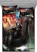 Vista 8 de Ambesonne Island Map - Juego de sábanas bajeras y fundas de almohada, mapa del tesoro súper detallado, diseño de piratas rústicos grungy, tema