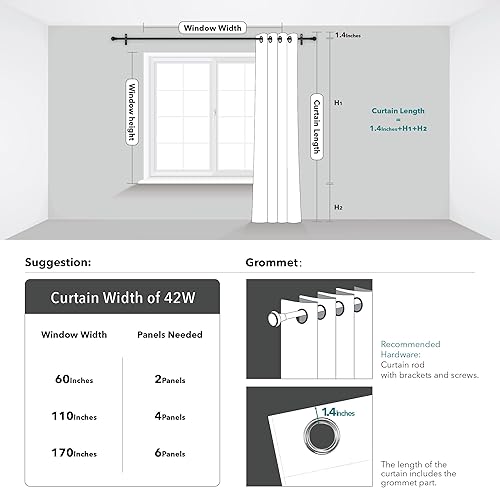 Miniatura 7 de Cortinas opacas Deconovo para no dejar pasar el sol, con ojales, diseño de impresión dorada, para habitación