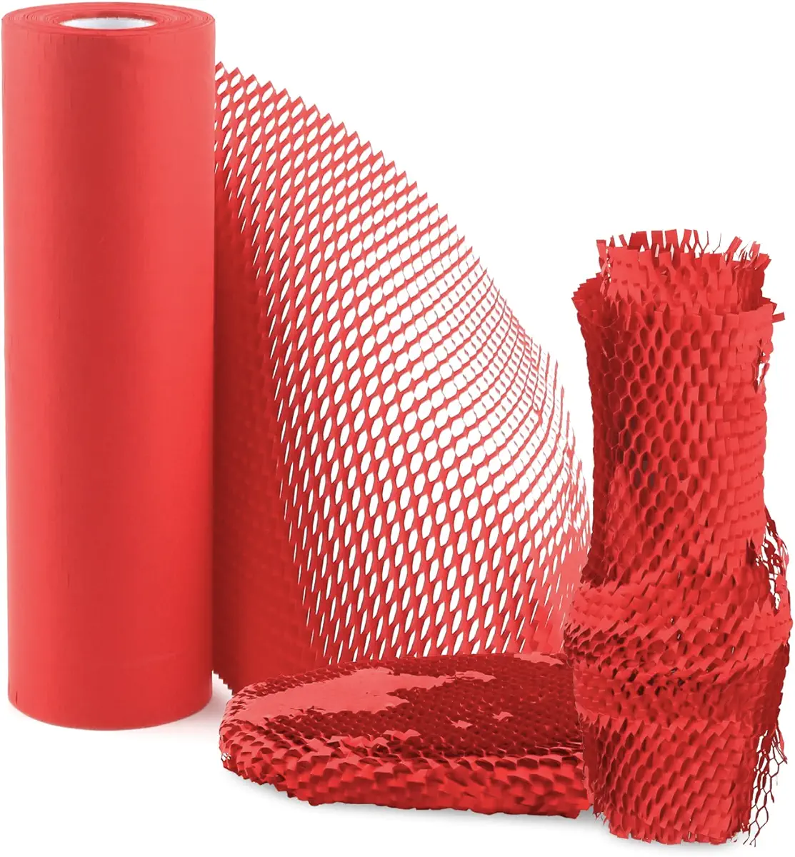 Honeycomb Packing Paper,11.5&#34; x 164&#39; Honeycomb Cushioning Wrap Roll Honeycomb Packing Paper Wrap,Eco-friendly Packaging Paper Kraft Paper Bubble Paper Shipping Moving Wrap Paper for Packing, Moving, Shipping (Red)