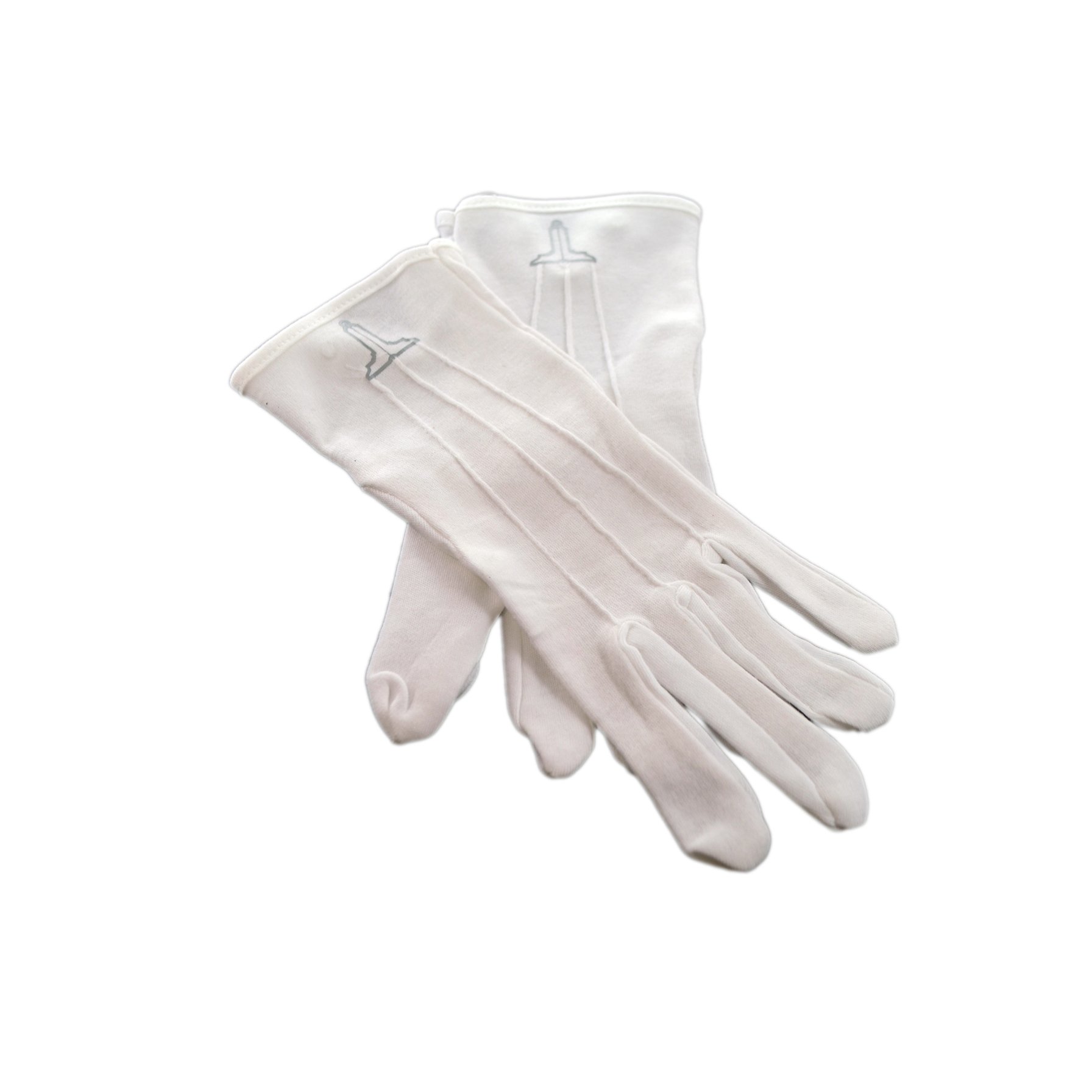 Gtr-Prestige Giftware Men's White Senior Warden Masonic Design One Size Cotton Gloves Xlfg019