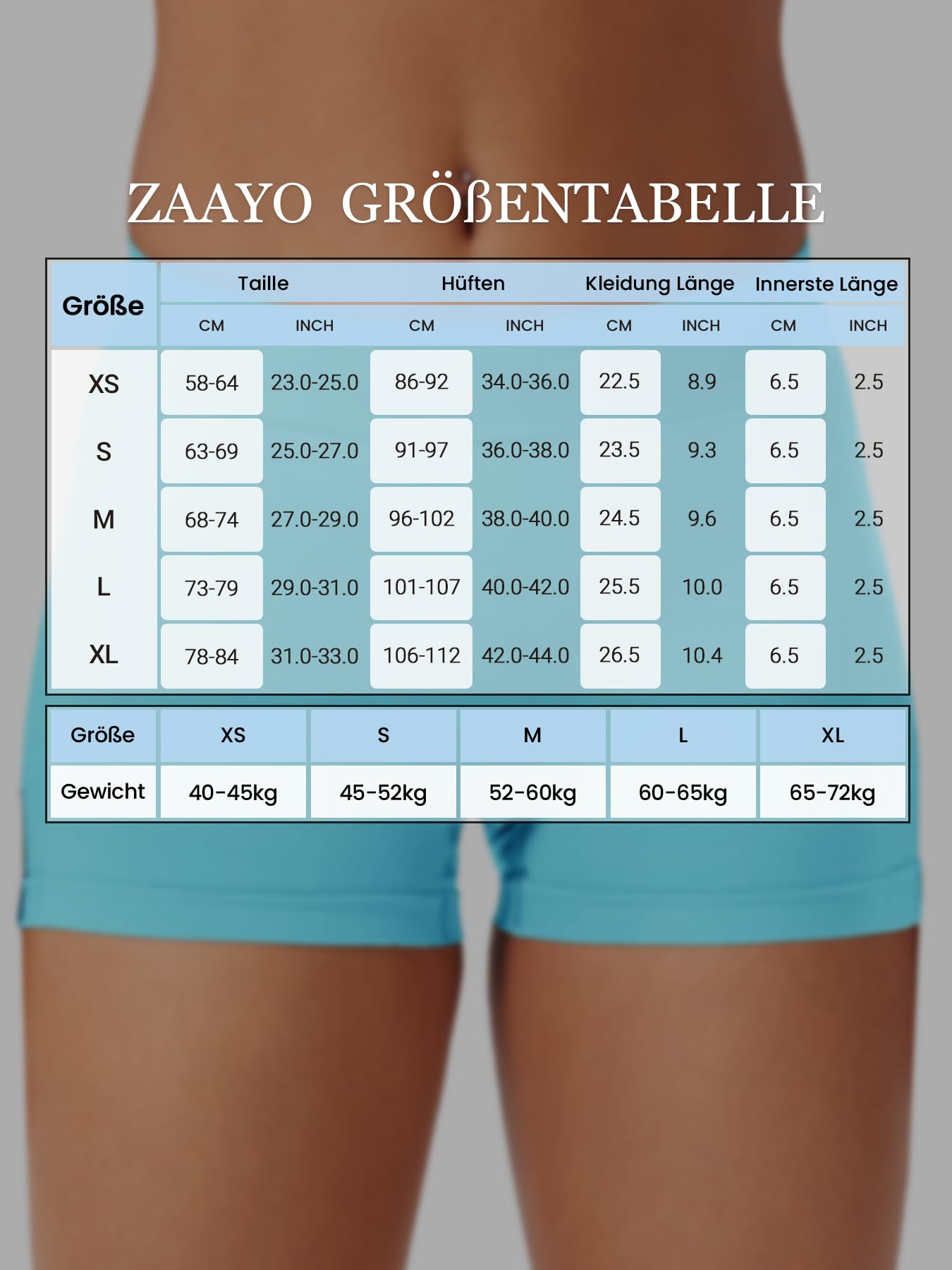 ZAAYO Sportowe szorty damskie, niewidoczne podnoszone pośladki, gimnastyka, joga, boty, krótkie spodenki sportowe, bezszwowe, push up, krótkie legginsy dla rowerzystów, do biegania