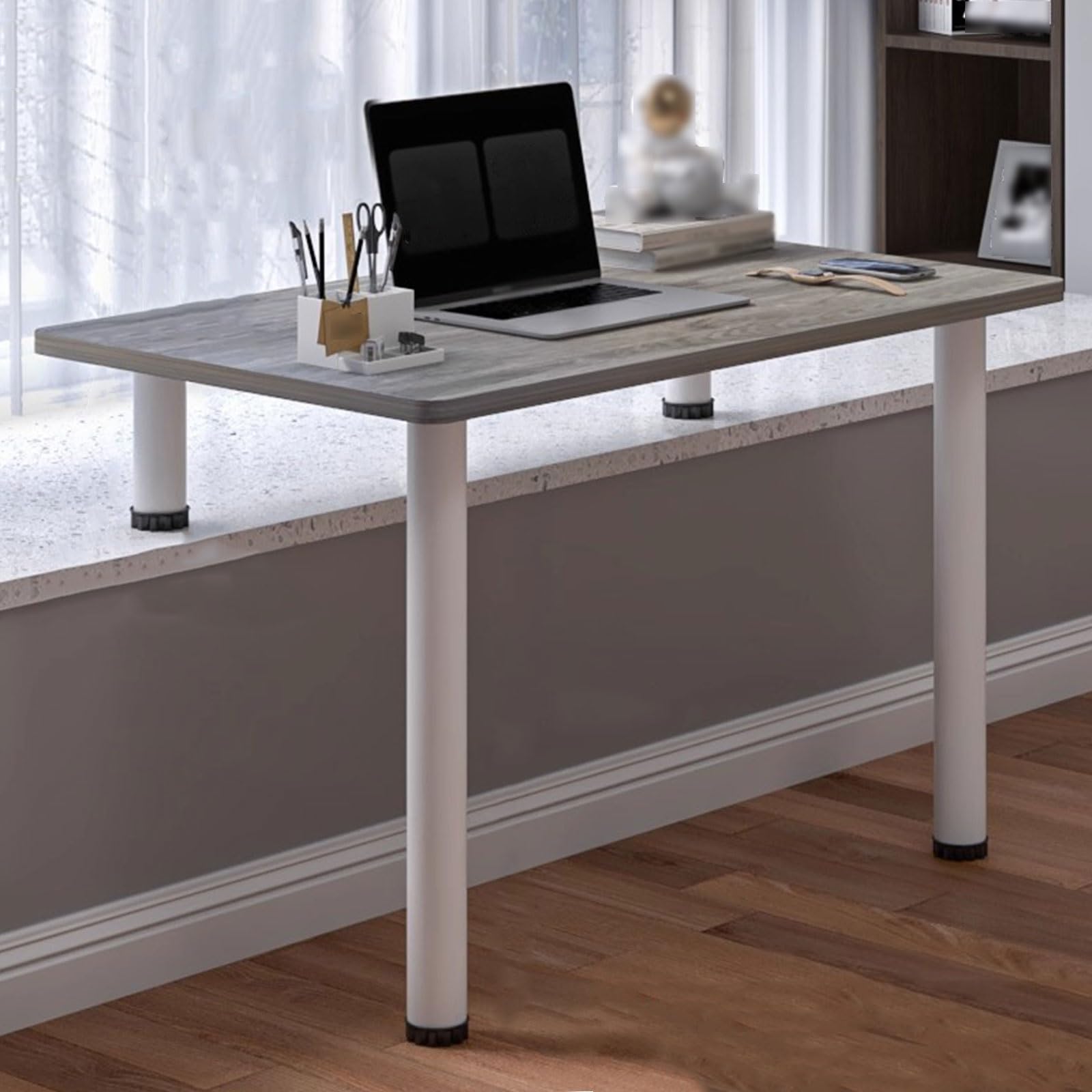 Wielofunkcyjne Biurko, Stolik Komputerowy, Biurka do Biura Domowego, Wysokie i Niskie Nogi do Łóżka na Parapecie, Gabinetu do Pracy(White,80x70x30cm/31x28x12in)