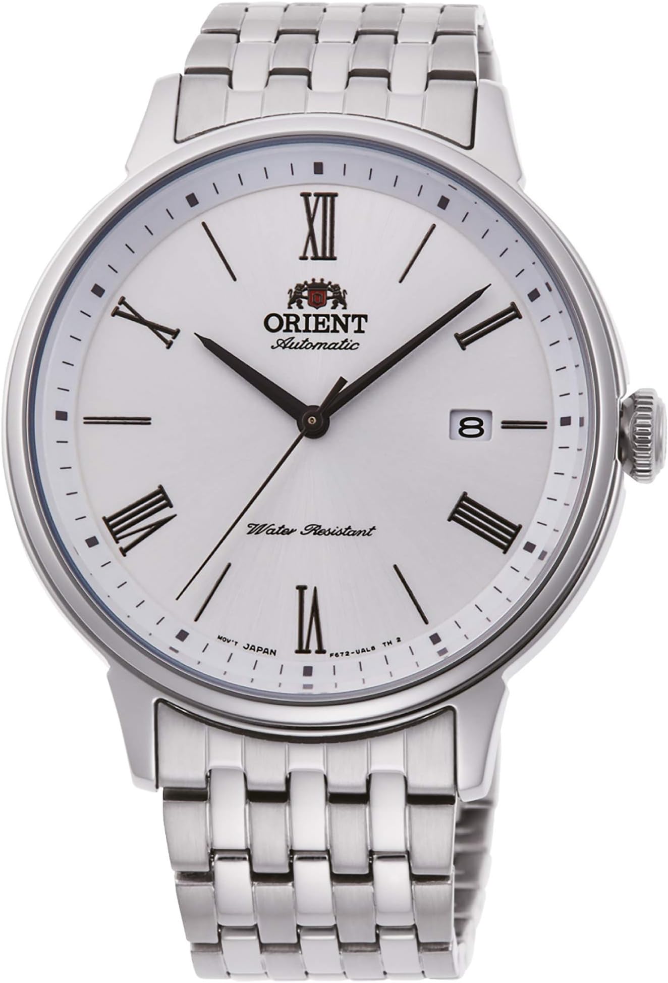 Aviator Flight Refresh Men's Automatic Manual Winding Mechanical Casual Wrist Watch, Steel Silver, Bracelet