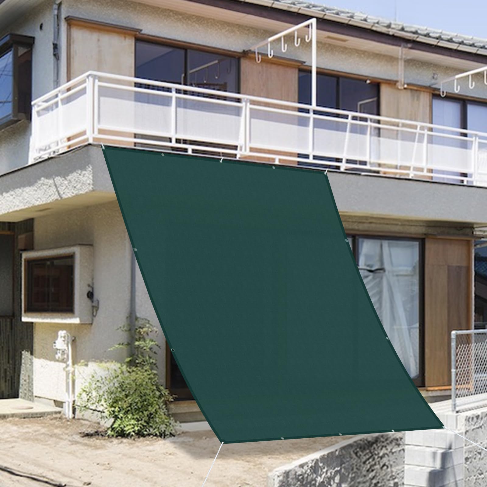 SUNNY GUARD日除け シェード 2x3m グリーン 雨よけシェード オーニング 撥水サンシェード 日除け シェード屋外 サンシェードベランダ UVカット 庭用・廊下・バルコニー用 ウッドデッキの雨よけ