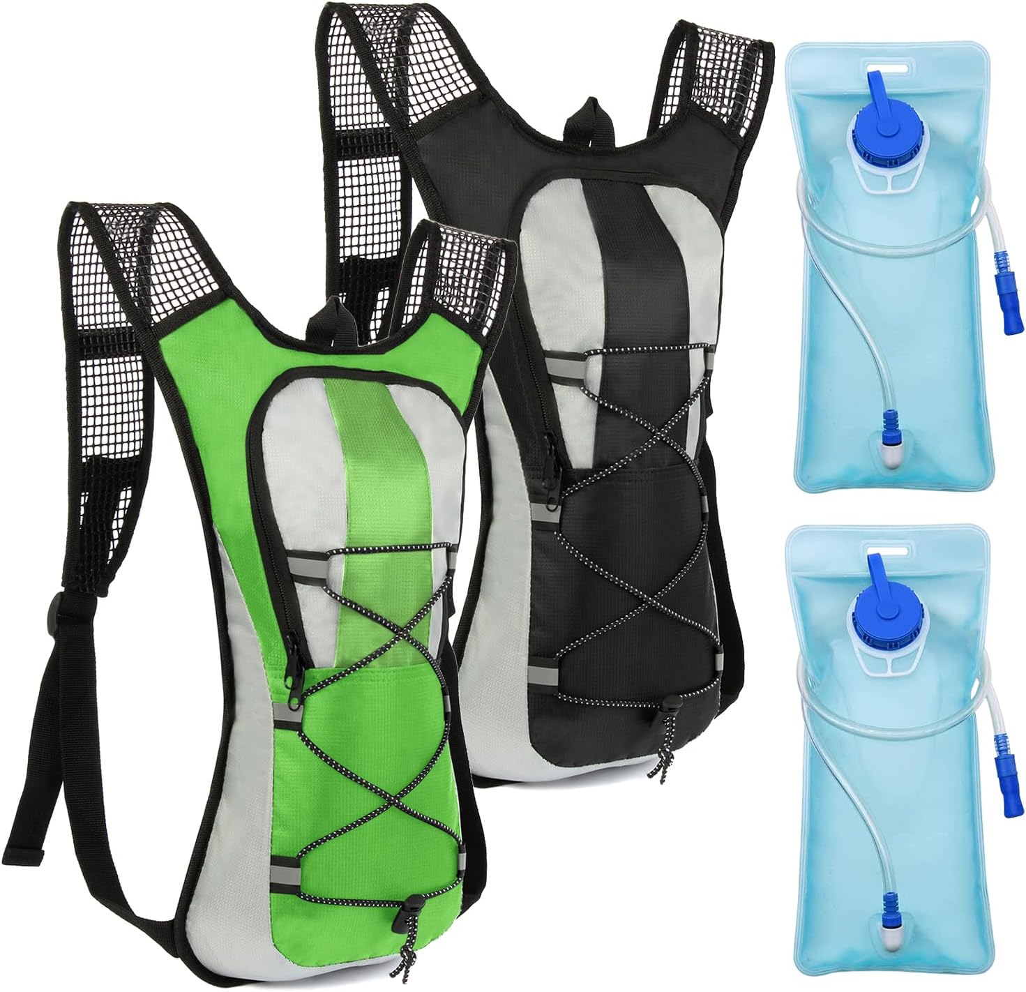 2Pc Hydration Pack Backpack, Water Backpack with 2L Bladder, Suitable
