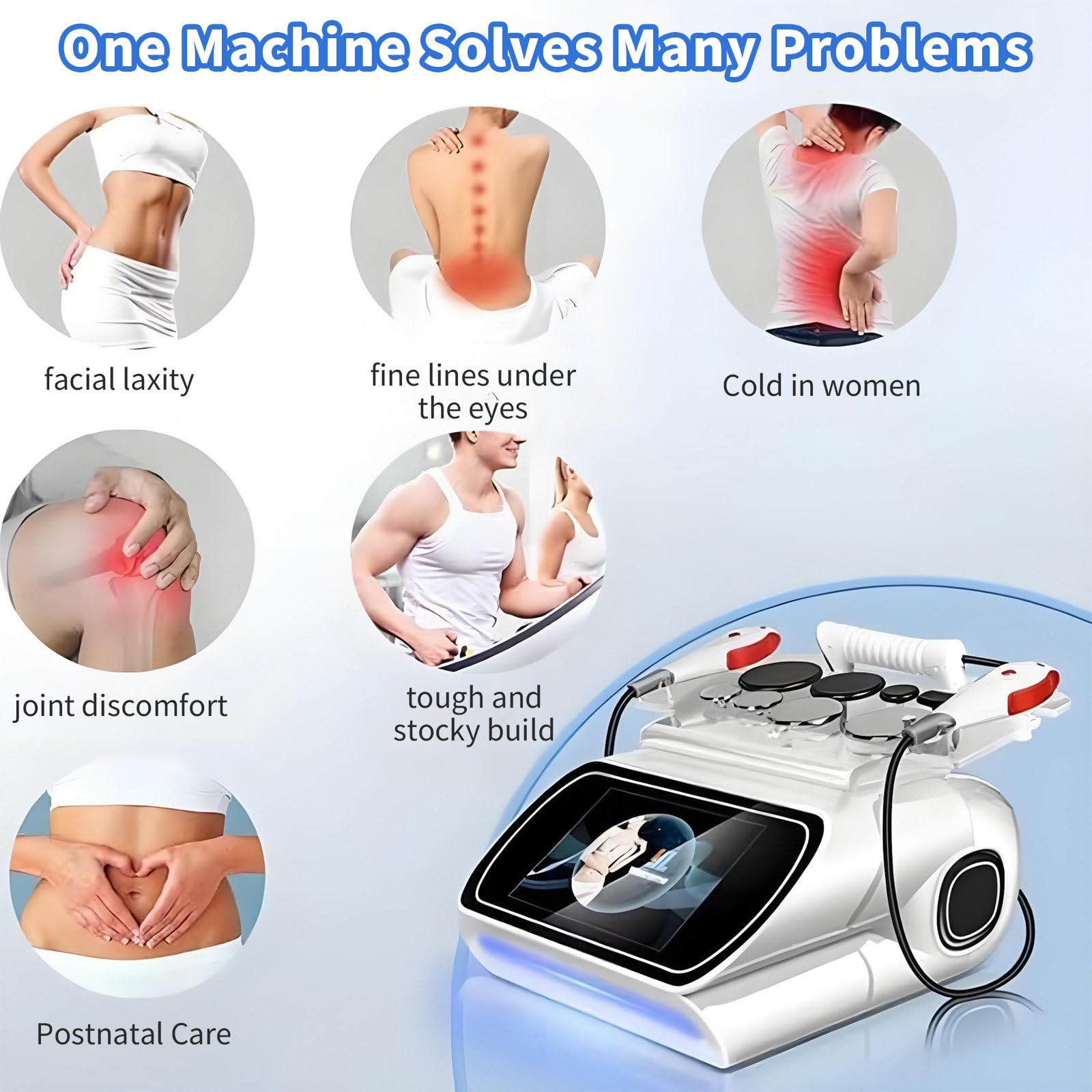 Terapia Tecar 448 kHz, urządzenie do diatermii RET CET do odchudzania ciała, spalacz tłuszczu i cellulitu, terapia Tecar INDIBA Deep Care Skin Tighten, regeneracja mięśni, 34 x 46 x 25 cm