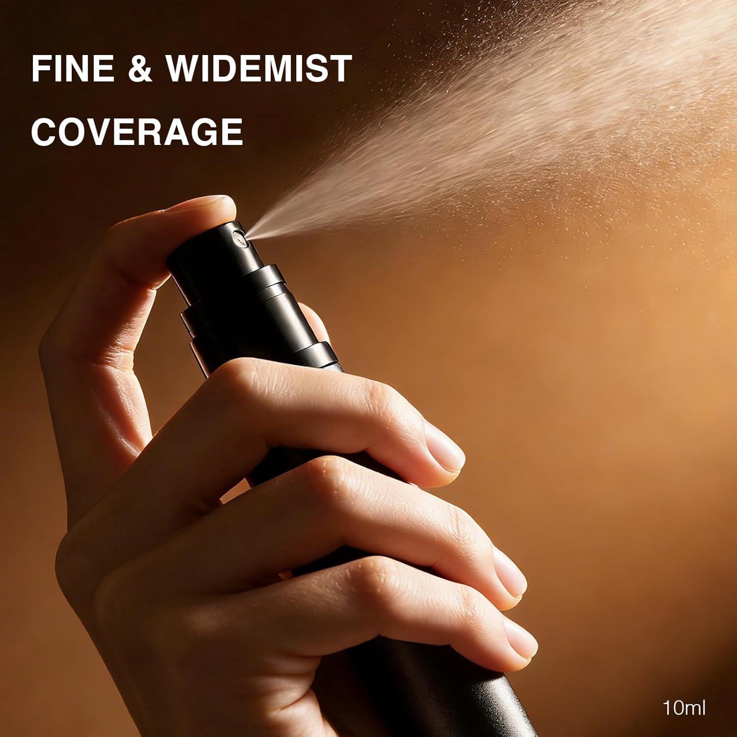 10ml Perfume Atomizer Travel Refillable, 5PCS Perfume Travel Refillable Bottle,Bottom-Filling Fragrances Perfumes Bottle,Mini Cologne Dispenser,Portable Sprayer (Black+Grey+Pink+Gold+Silver)