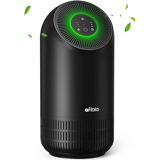 Afloia Air Purifier for Pets, Air Purifiers for Home Large Room Up to 880 Ft², Efficient Filter Air Cleaner for Home Remove 99.99% Pets Hair Odor Dust Smoke Mold Pollen, Fillo Black