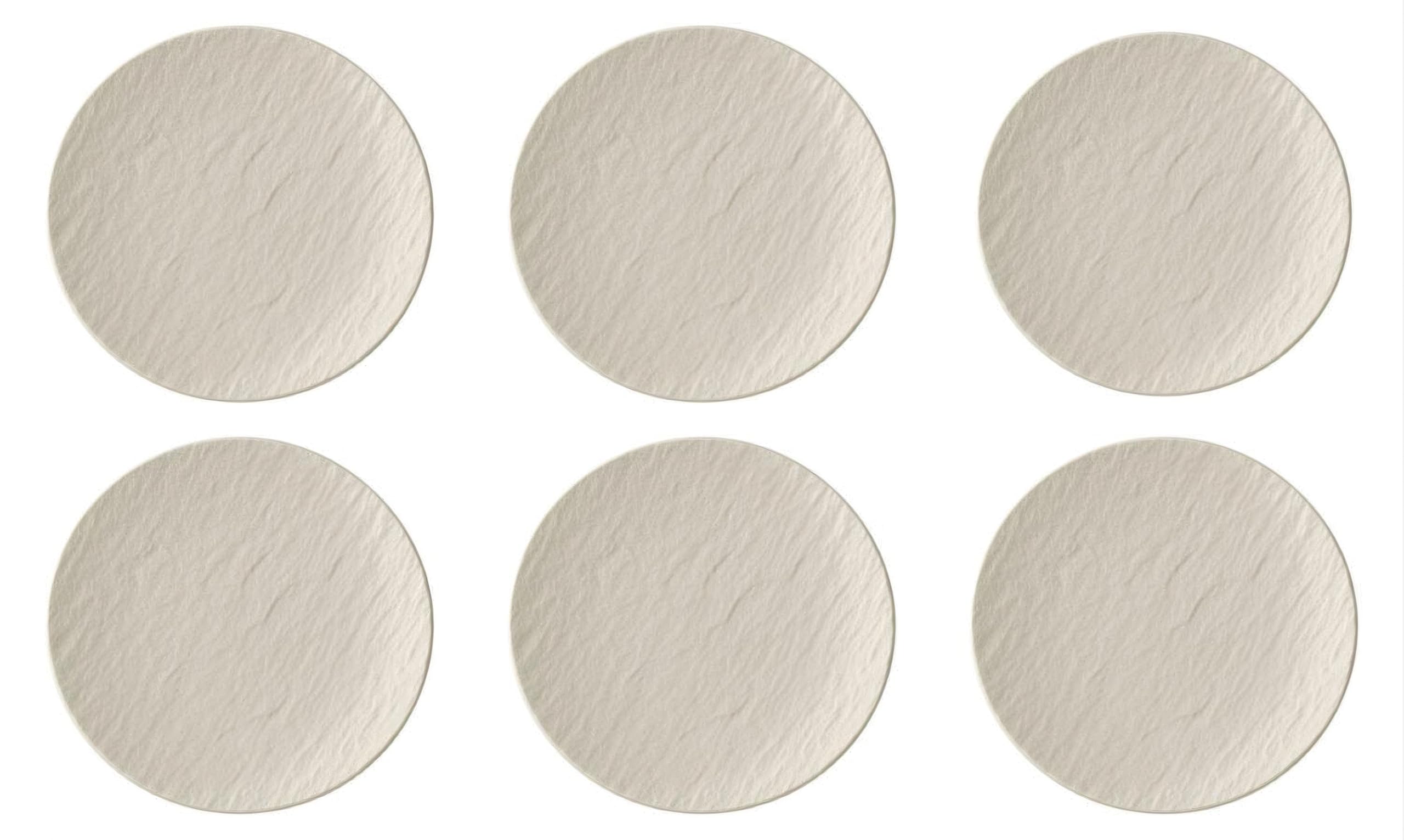 Villeroy & Boch Manufacture Rock Blanc - Juego de 6 platos para pan (porcelana, diámetro de 15,5 cm), color blanco