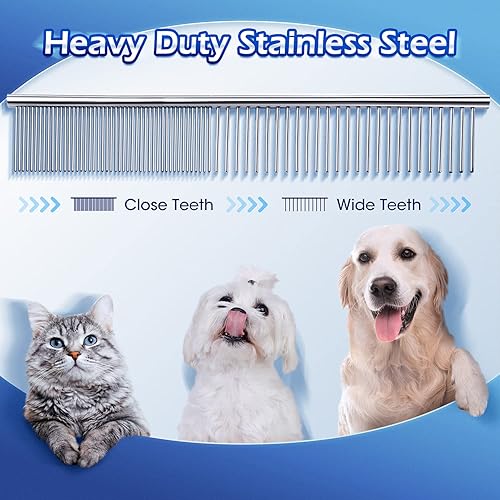 Miniatura 6 de Gimars Professional 5 in 1 Grooming Scissors for Dogs 4CR with Safety Round Tip, Heavy Duty Titanium Coated Straight & Thinning & Curved Shears