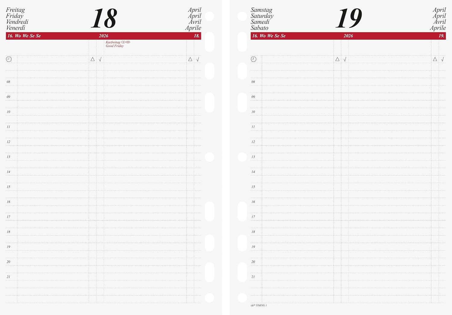 rido/idé Daily Calendar Timing 1 '26 | A5