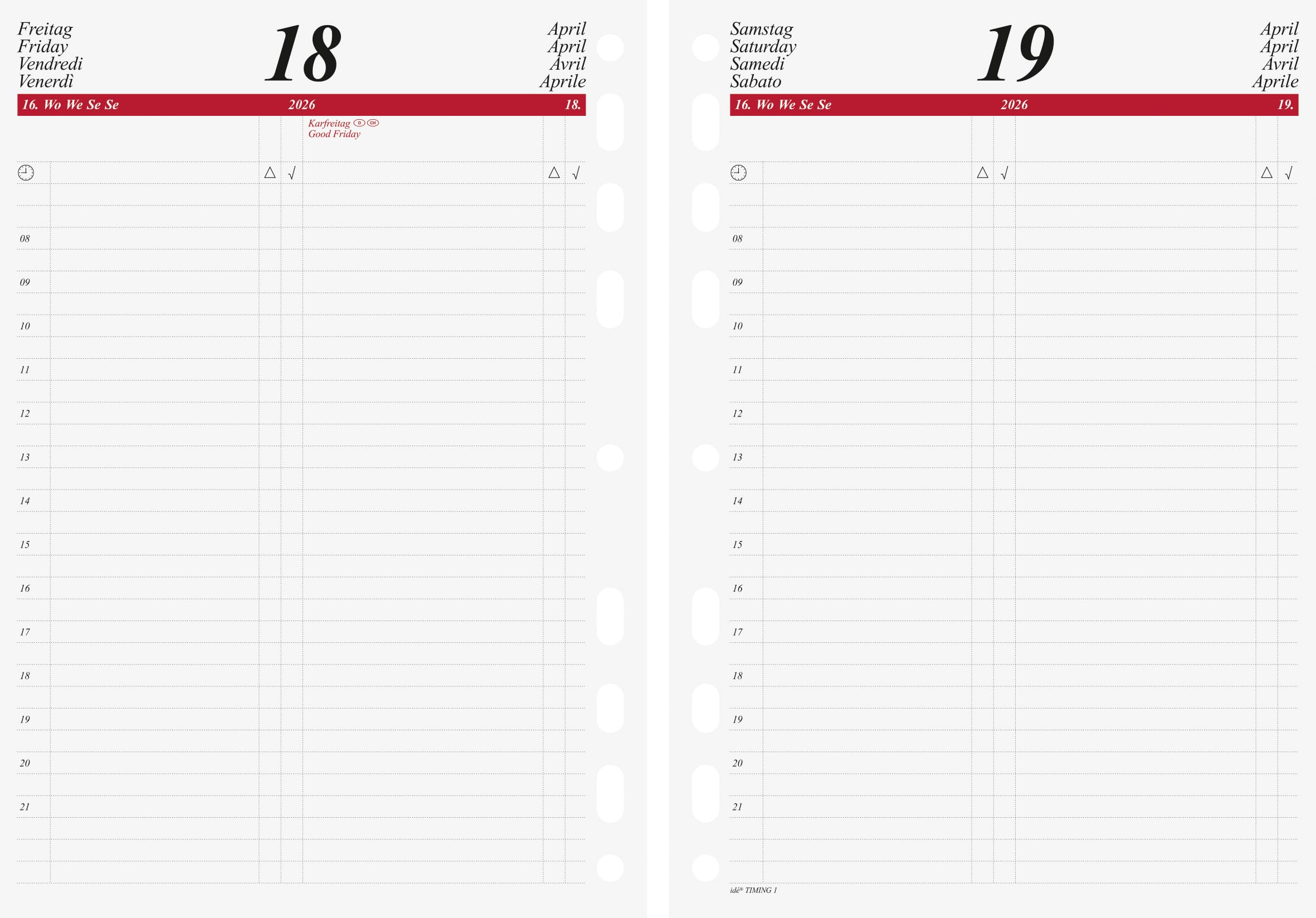 rido/idé Daily Calendar Timing 1 '26 | A5