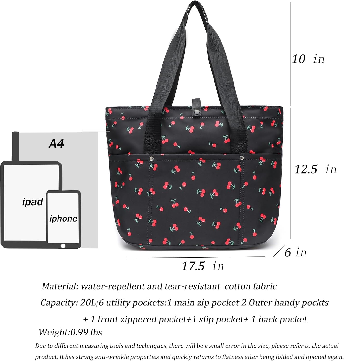 Corduroy Tote Bag for Women, Foldable Tote Bag With Zipper, Large Shoulder Bag, Purses and Handbags for Work Travel - Image 5