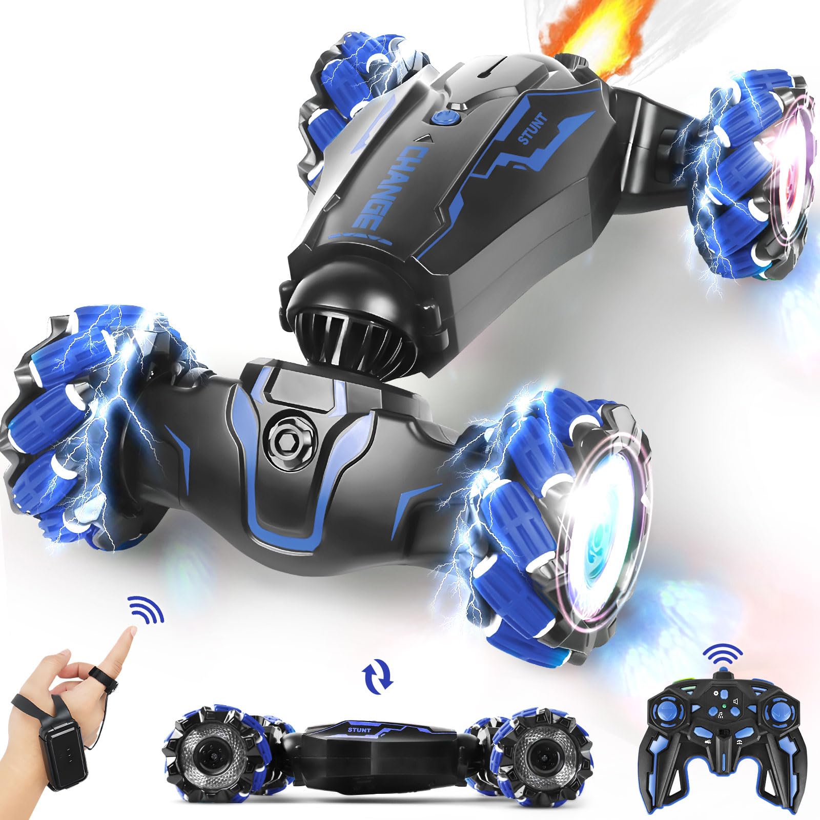Zdalnie sterowany samochód RC Stunt Car: RC Car ze światłem, rozpylanie muzyki, 2,4 GHz obrót o 360° Drift Car zabawka 4WD zdalnie sterowany samochód ze sterowaniem ręcznym, prezent dla dziewcząt w
