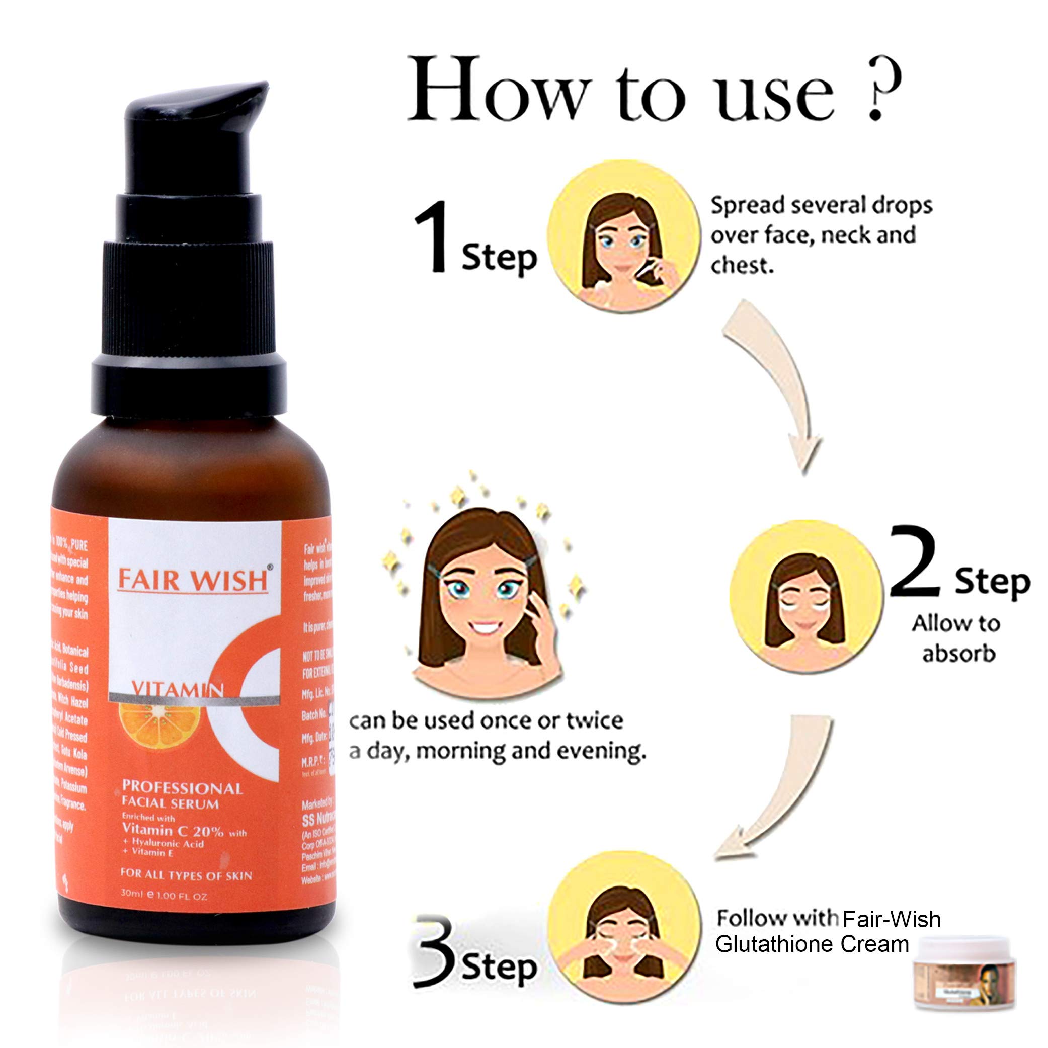 fair wish glutathione cream for Skin Repairing & Brightening for all Skin Types Price in India Fair Wish Pack Of Fair