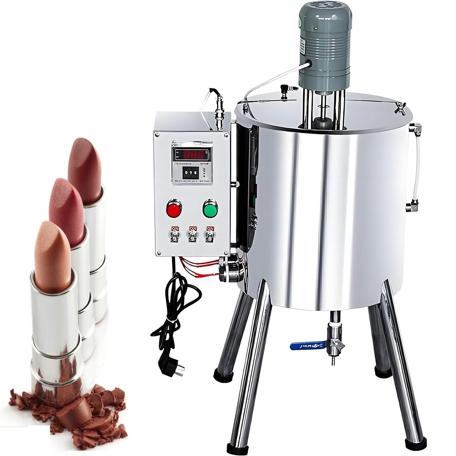 Liquid Paste Filling Machine Lipstick Mixing Filling Tirring Tank Lipstick Liquid Paste Filler Stainless Steel Lipstick Candle Heat