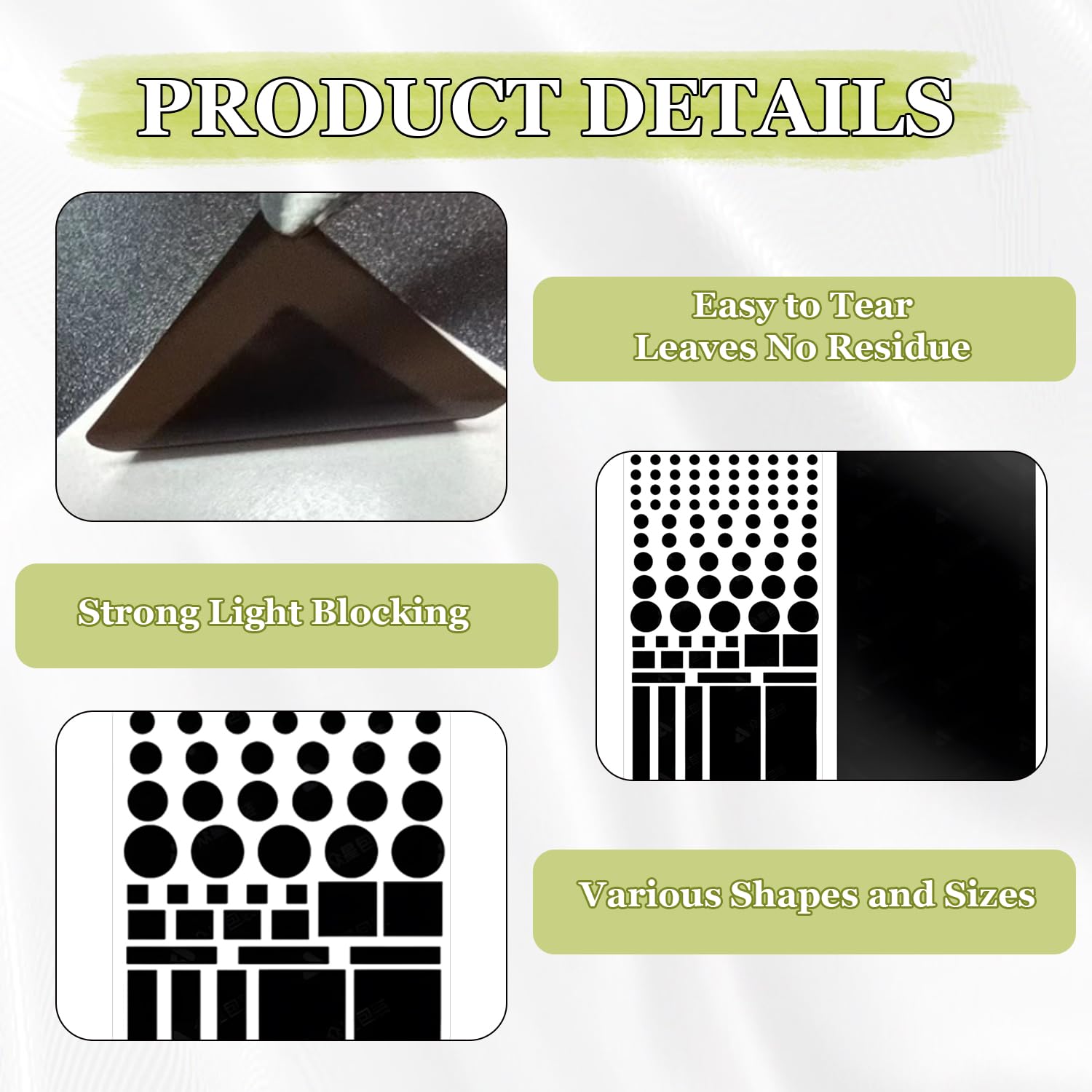 4 PCS LED Blackout Sticker,lumières Light Dimming Sticker Couvercles À Led Feuilles de Gradation Autocollants bloquant de Blocage Pour Routeurs et Électroniques Électroniques horloges TV (Noir)