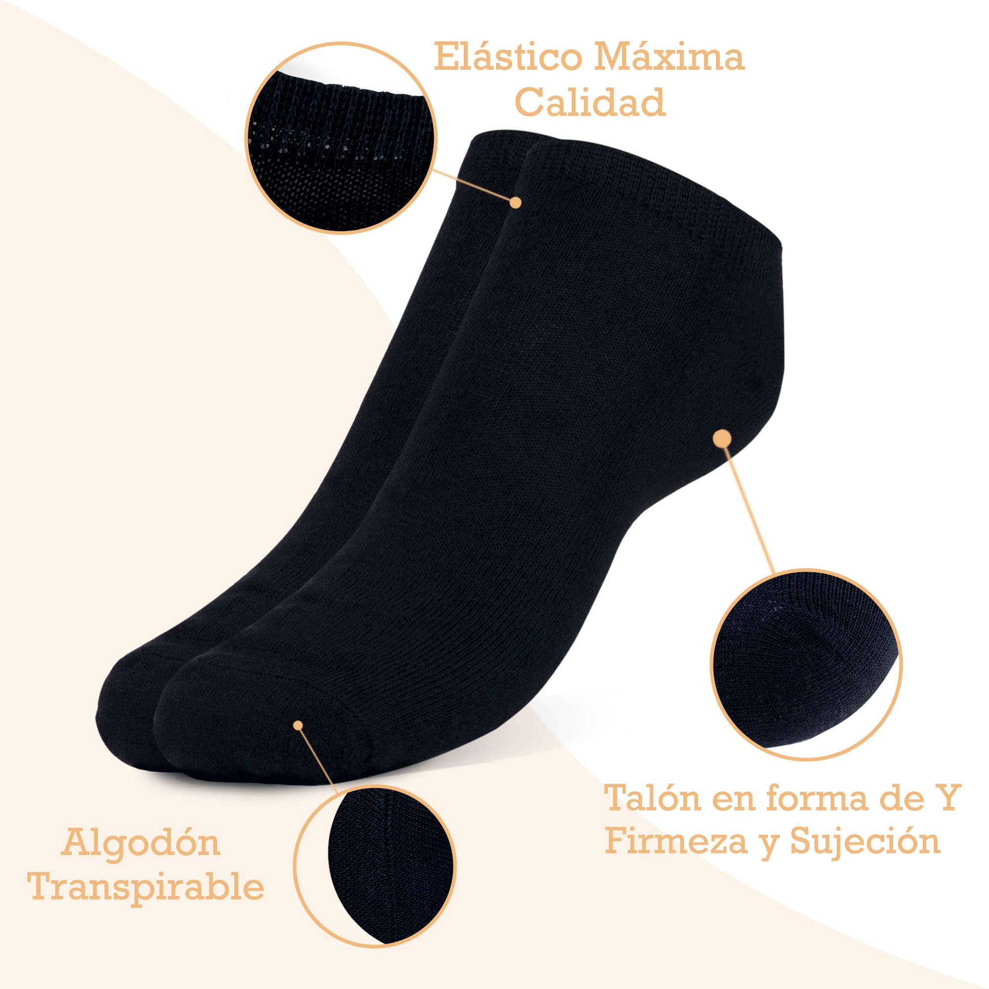 9/15 Pares Calcetines cortos Unisex de Algodón con 200 Hiladas | Calcetines Tobilleros Hombre y Mujer para el día a día.