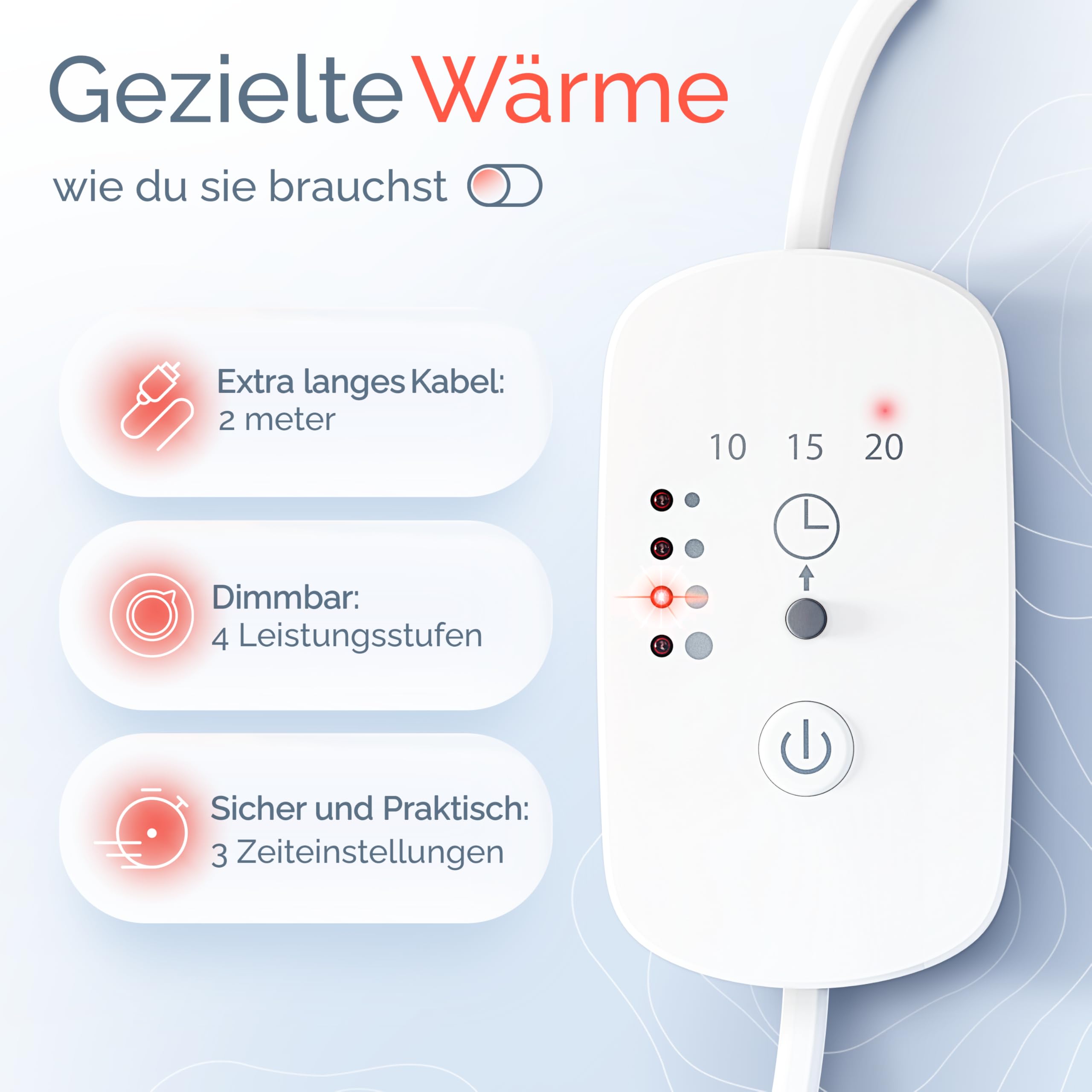 RW150 Rotlichtlampe 150W Infrarot Wärmelampe mit Timer & Dimmer