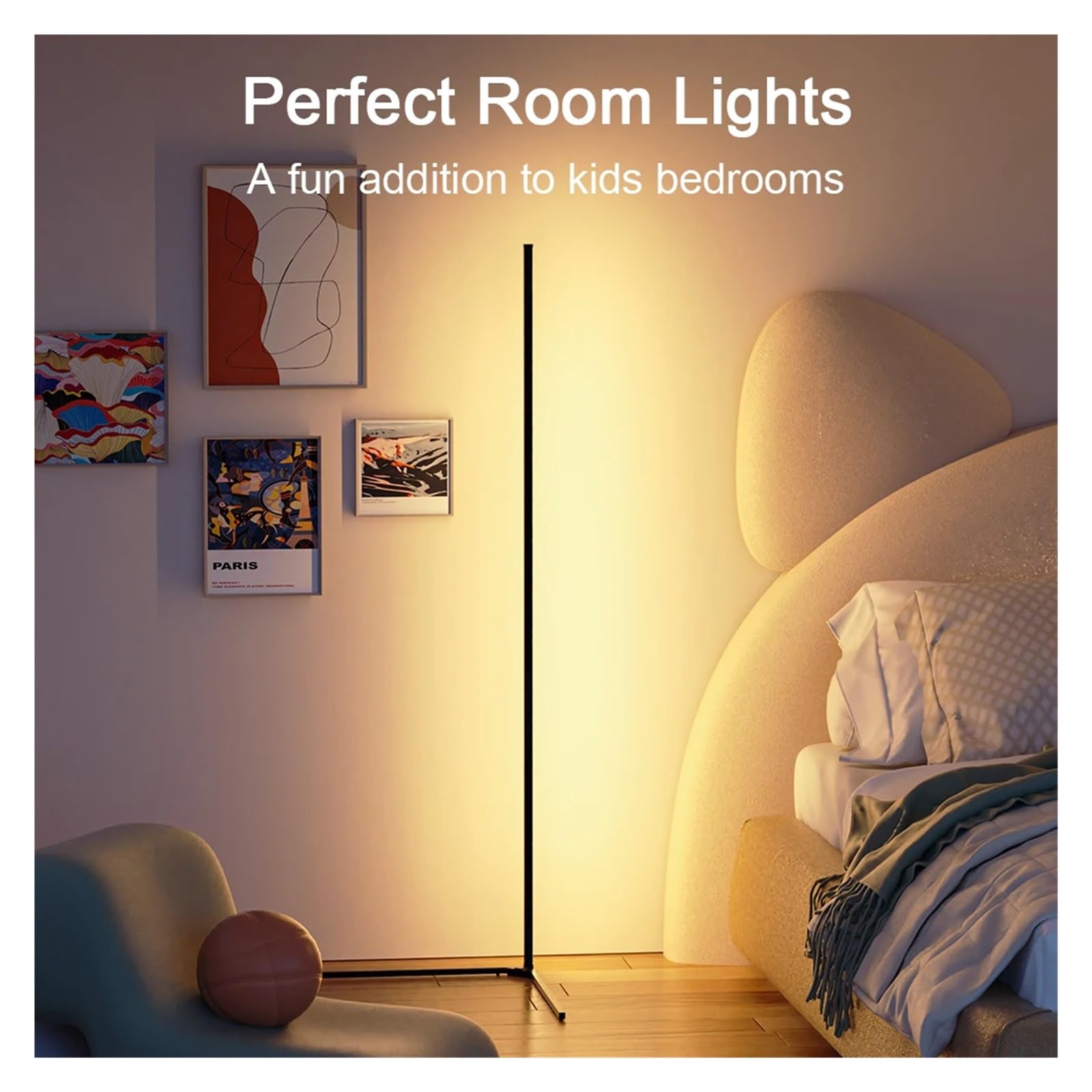 140cm RGB LED Podłoga Atmosfera Możliwość Przyciemniania Nowoczesne Wewnętrzne Narożne Lampy Stojące Lampka Do Sypialni Nastrojowe Oświetlenie Dekoracyjne Miękkie Wystarczające światło(White LED)